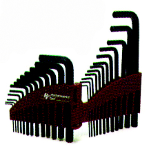 KEY HEX SET SAE & METRIC 25 PCS W/PLASTIC HOLDER - Sets: Individual Key